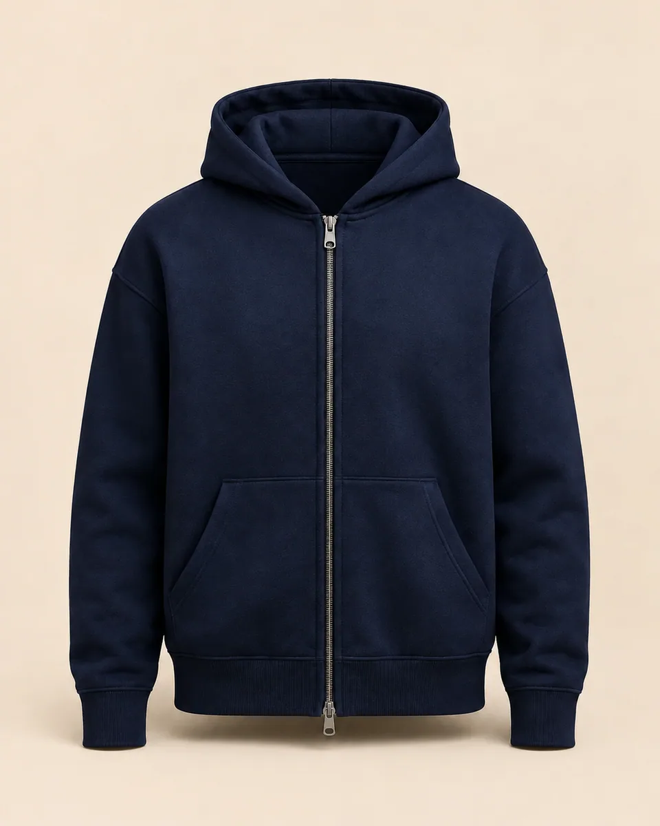 Club Zip Hoodie — Navy